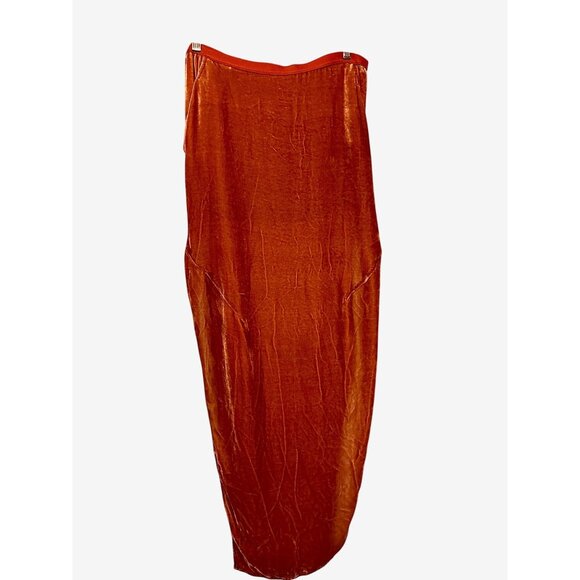 Rick Owens Larry F/W 19 Burnt Pink Velvet Dirt Skirt w Thigh Slits Made in Italy - Picture 1 of 13